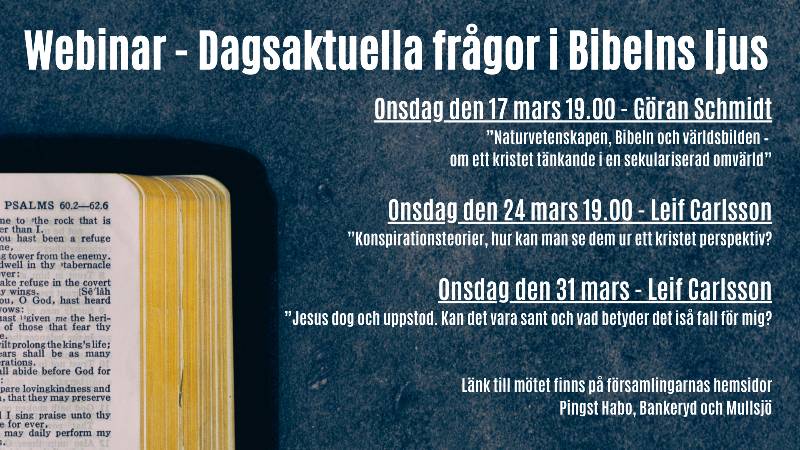 Webinar - Dagsaktuella frågor i Bibelns ljus